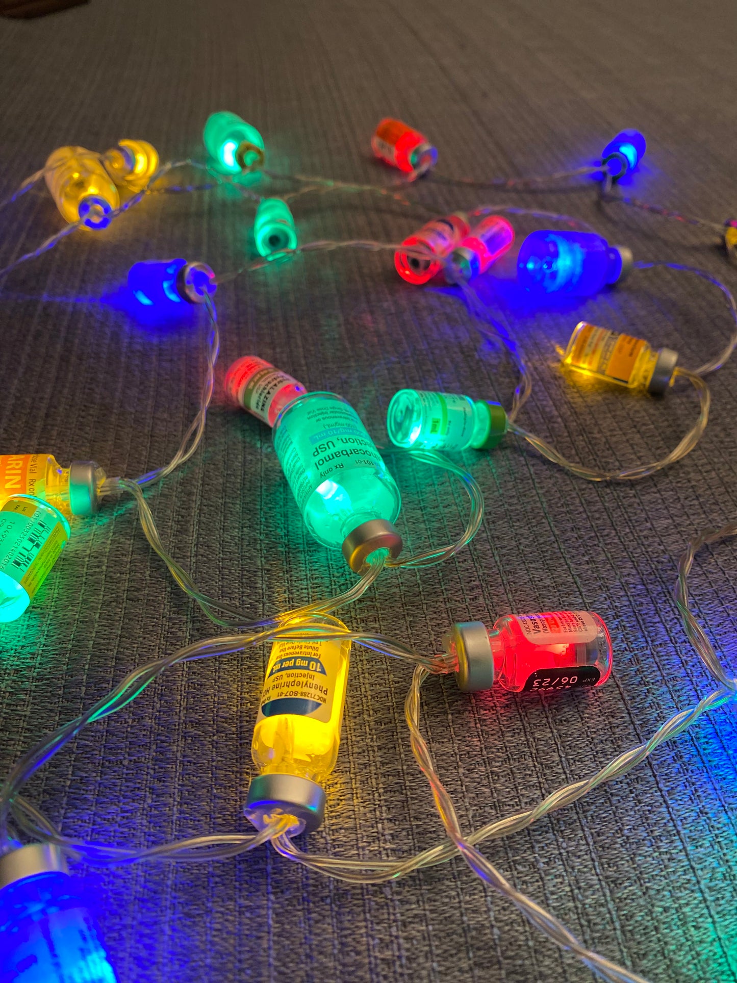 Medication Vial Christmas Multicolor Lights - 3ft