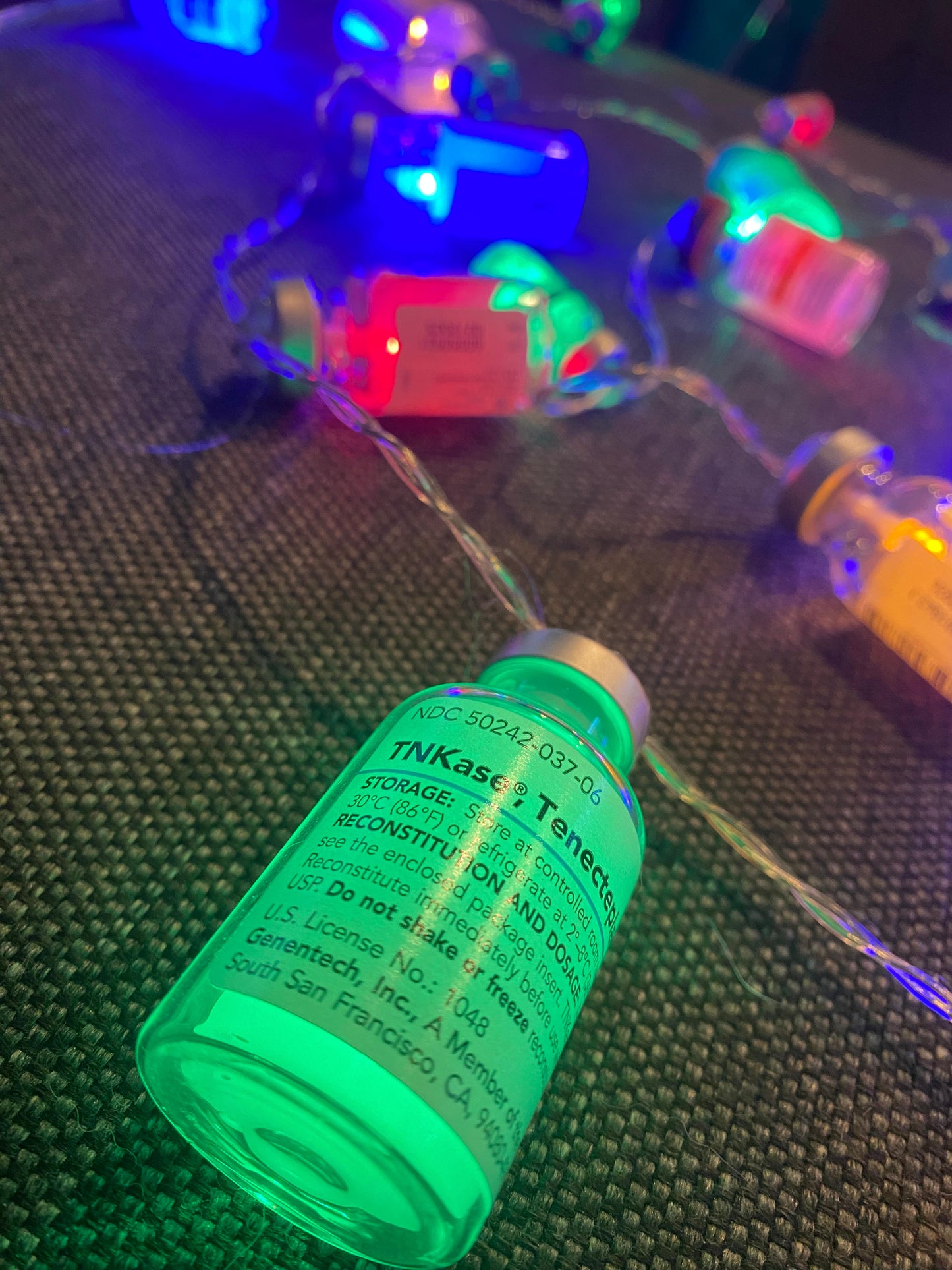 Medication Vial Christmas Multicolor Lights - 2ft